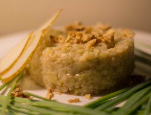 Risotto con Porri pere e noci